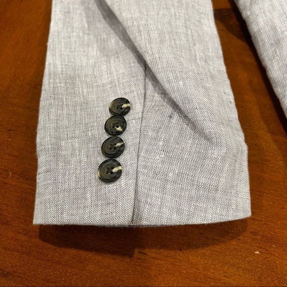 J Crew Thompson Slim 100% Linen Light Gray Blazer Size 42 - Picture 10 of 14